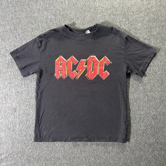 AC/DC Tops - ACDC Fly On The Wall Tour 1985 T Shirt Womens Size XS Black Cropped Graphic